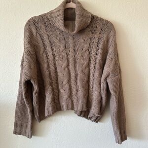 Mockneck Cableknit Sweater